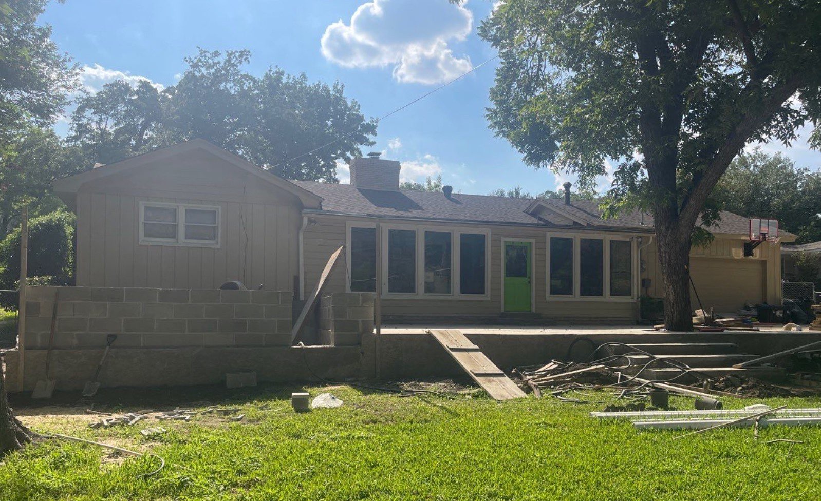 Deck removal and site preparation